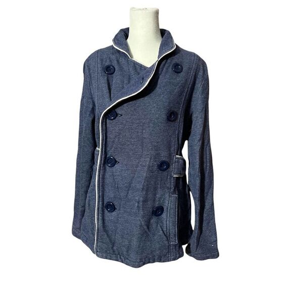 Wear Me Shape Me Love Me Roxy Hooded Button Up Jacket Blue Size Large - Picture 1 of 9